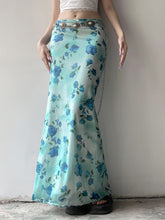Vintage Floral Print Mesh Long Skirt with Bow - Retro Y2K Aesthetic - - Polyester Blend - Knit Fabric - Seasonal All Year Round - Exclusive Collection