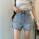 High Waist Side Split Shorts Jeans
