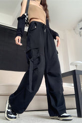 High Waist Loose Cargo Pockets Pants