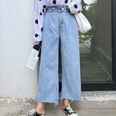 Vintage ausgefranste lose Jeans