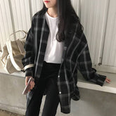 Loose Oversize Casual Plaid Shirt
