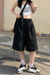 Loose Big Pockets Vintage Shorts Pants