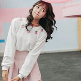 Peach Embroidered Sweatshirt