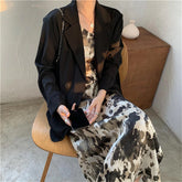 Loose Simple Notched Blazer Jacket