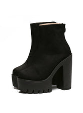 Weiche Leder Damen Party Schuhe Stiefeletten High Heels