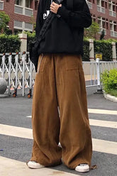 Loose Wide Leg Retro Corduroy Pants