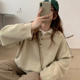 Langarm-Pullover im Vintage-Stil mit Umlegekragen