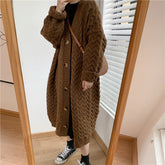 Vintage Twisted Loose Long Strick Oversize Pullover