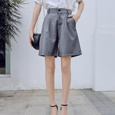 Pantalones cortos rectos de cintura alta