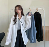 Lockeres Oversize-Bluse-Shirt mit Laternenärmeln