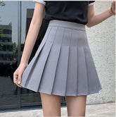 Solid Color Mini Pleated Skirts