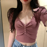 Sexy V-Ausschnitt Knittershirts