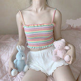 Sexy Multi Color Striped Camisole Tank Tops