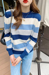 O-Neck Striped Casual Slim Sweater
