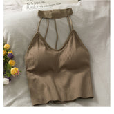 Camisola versátil con cuello halter y tirantes finos