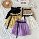 Shorts mit elastischer Taille und Taschenknopf