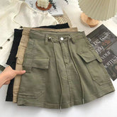 Cargo Pockets Mini Denim Skirt