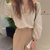 Elegant Dot Pattern Office Blouse Shirt