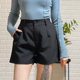 Pantalones cortos elegantes y sencillos de cintura alta