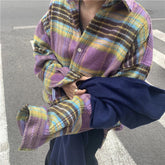 Chaqueta gruesa y cálida de lana a cuadros