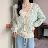 Long Sleeve Retro Elegant Knitted Cardigan Sweater