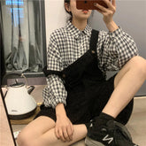 Mono de pana con cintura alta y bolsillos sueltos