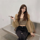 Sexy Folds Off Shoulder Chiffon Crop Tops