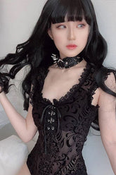 Sexy Bodysuit aus Spitze im Gothic-Stil mit Aussparungen
