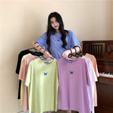 Hemd mit Schmetterlingsstickerei in 8 Farben