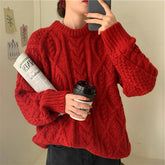 Long Sleeve O-Neck Knitted Warm Sweater