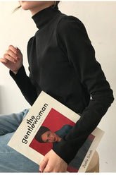 Langärmliges Slim Fit Rollkragenhemd