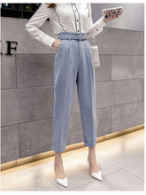 High Waist Belted Ankle Length Elegant Office Pants