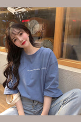 Das gleiche jeden Tag Buchstaben Tasche gedruckt lose Hemd