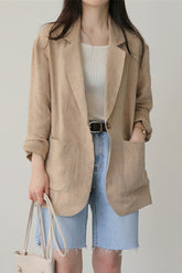 Long Sleeve Single Button Blazer