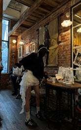 Asymmetrical Mini Lace Skirt