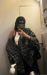 Oversized Plaid Shirt Jacket