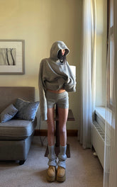 Oversized Hoodie & Shorts Set - Streetwear-Inspired Design