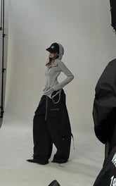High-Waisted Wide-Leg Cargo Pants