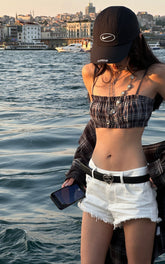 Raw Hem Denim Shorts with Low Rise Cut and Back Flap Pockets