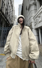 Minimal Zip Jacket with Structured Collar