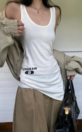 Asymmetric Tank Top with Back Strap