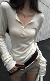 White Fitted Asymmetric Hem T-Shirt