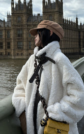 Faux Shearling Leather-Trimmed Jacket