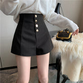High Waist Solid Simple Office Shorts Pants