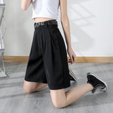 High Waist Knee Length Wide Leg Pants