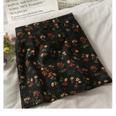 High Waist Floral Pattern A-Line Mini Skirts