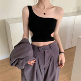 Sexy One Shoulder Slim Camisole Crop Tops