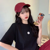 Lässiges Hemd mit Rundhalsausschnitt und Gänseblümchenmuster