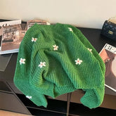 3D Flower Embroidered Knitted Sweater