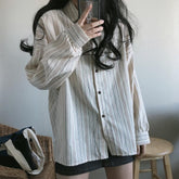 Long Sleeve Elegant Striped Office Blouse Shirt